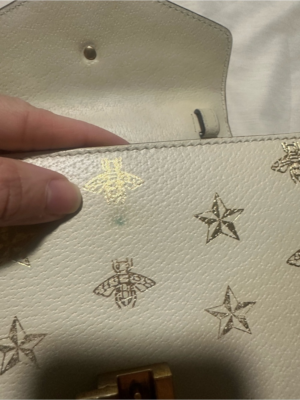 Gucci Cream Leather Top-Handle Satchel with Navy and Red Web Stripe - Picture 8 of 12
